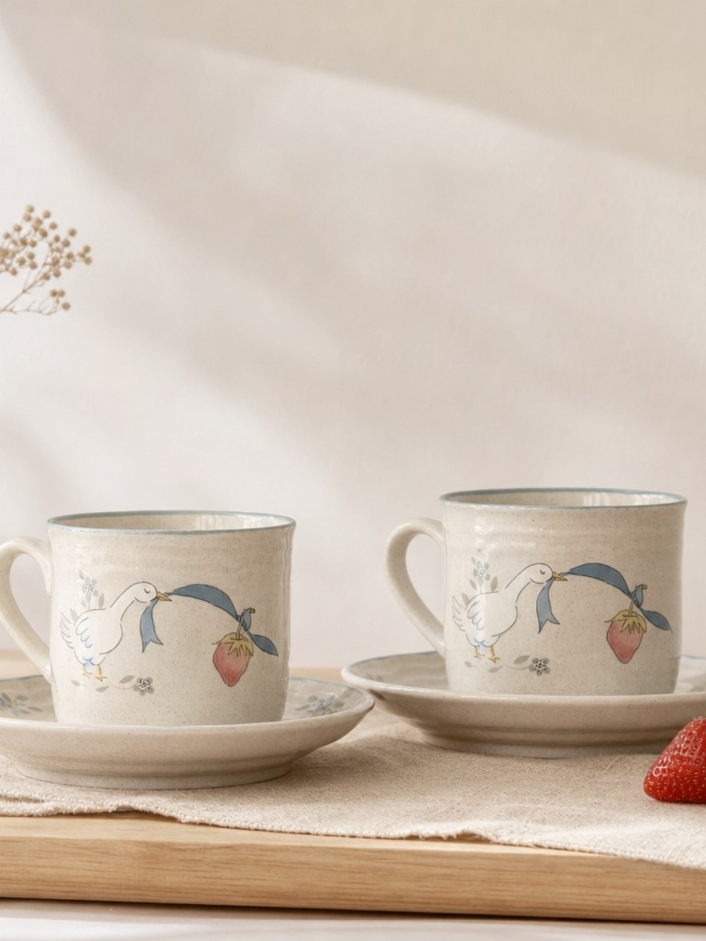 VTG International China Marmalade Goose Cups & Saucers Set of 2 | Cottagecore
